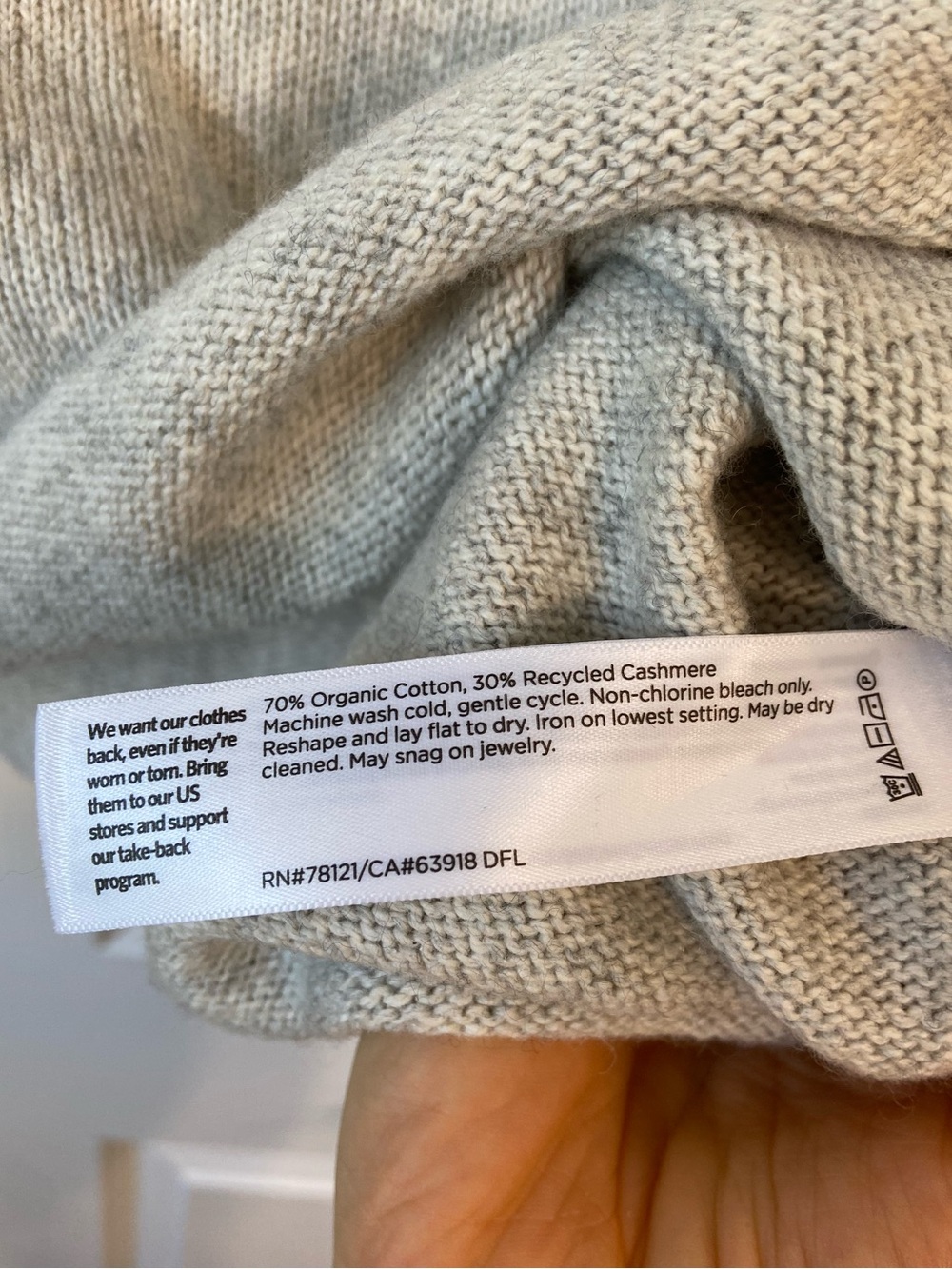 Eileen Fisher Cotton and Recycled Cashmere Turtleneck Top Medium - Picture 9 of 11